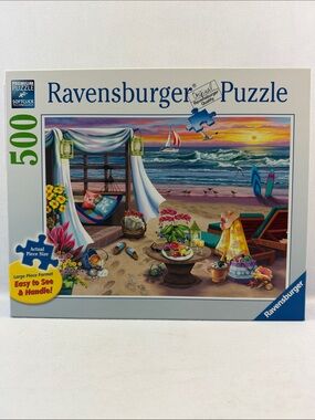 Ravensburger Beach Scene Sunset Water Birds Puzzle